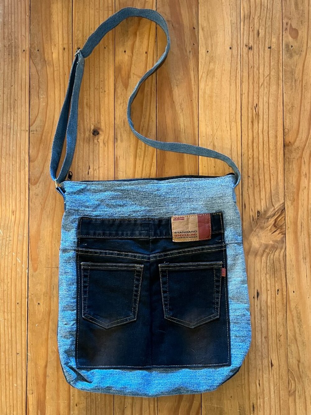 Hand Make Denim Shoulder Bag 14" L x 16.5" H